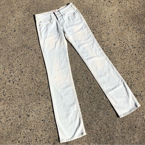 Levi's Denim - Levi's 570 Straight Fit Cotton Denim Jeans Bleach Blue W29 L34 Womens BNWOT